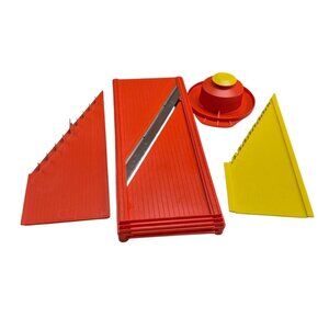 Combi Chef Combination Slicer-Chipper With Combi Holder - Red & Yellow Kitchen T